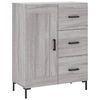 vidaXL Buffet haut Sonoma gris 69,5x34x180 cm Bois d'ing&eacute;nierie
