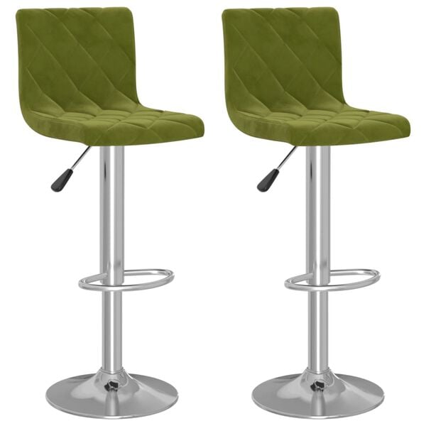 vidaXL Tabourets de bar lot de 2 vert clair velours