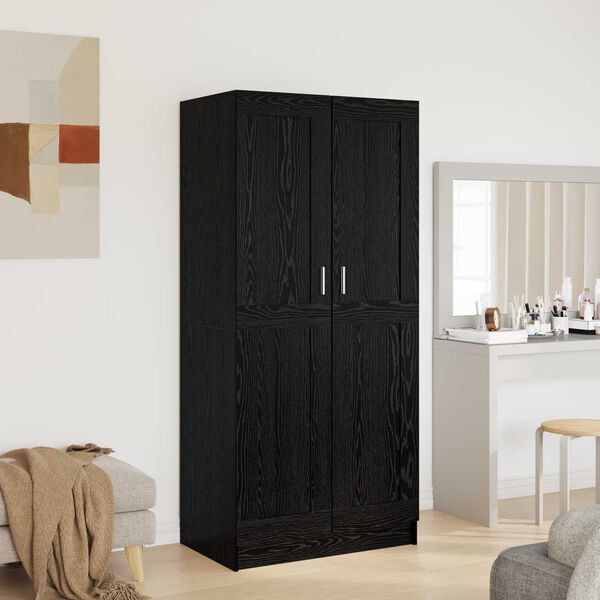 vidaXL Armoire Ch&ecirc;ne noir 82,5 x 51,5 x 180 cm Bois d'ing&eacute;nierie
