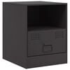 vidaXL Table de chevet noir 34,5x39x44 cm acier