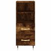 vidaXL Buffet haut Ch&ecirc;ne fum&eacute; 34,5x34x180 cm Bois d'ing&eacute;nierie