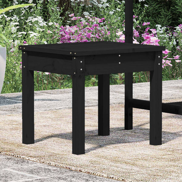 vidaXL Banc de jardin noir 50x44x45 cm bois massif de pin