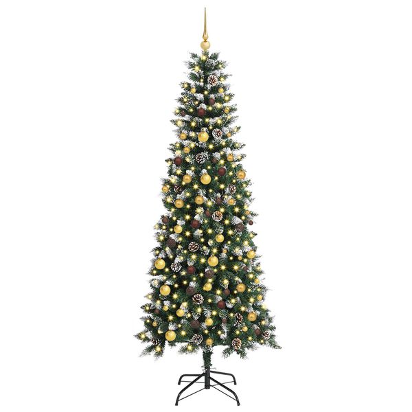 vidaXL Sapin de No&euml;l artificiel Vert 210 cm PVC, plastique et acier