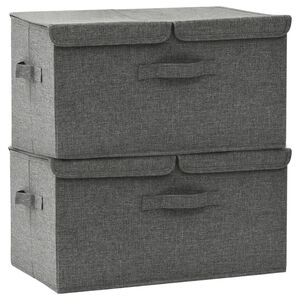 vidaXL Bo&icirc;tes de rangement Tissu intiss&eacute; Anthracite