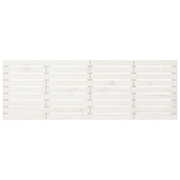 vidaXL T&ecirc;te de lit murale Blanc 186x3x63 cm Bois massif de pin