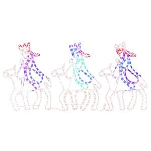 vidaXL Figurine de No&euml;l de trois mages avec 504 LED 70x50 cm