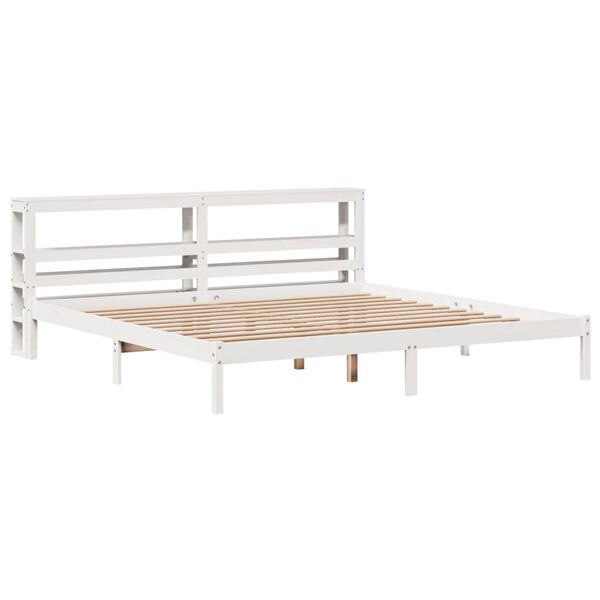 vidaXL Cadre de lit sans matelas blanc 200x200 cm bois massif de pin
