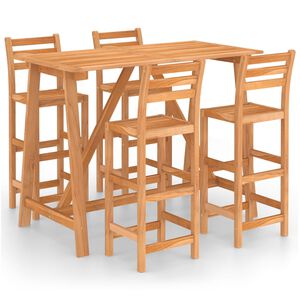 vidaXL Ensemble de bar d'ext&eacute;rieur 5 pcs Bois d'acacia massif