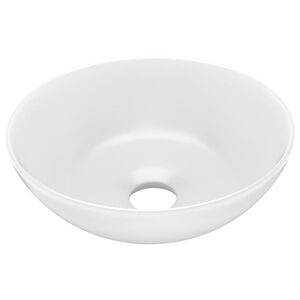 vidaXL Lavabo de salle de bain C&eacute;ramique Blanc mat Rond
