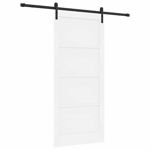 vidaXL Porte coulissante Blanc et Noir 93 x 211 cm Pin massif