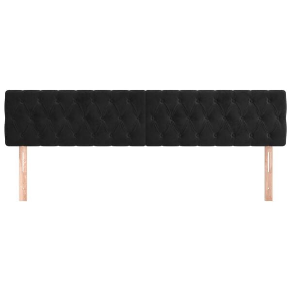 vidaXL Têtes de lit 2 pcs Noir 100x7x78/88 cm Velours