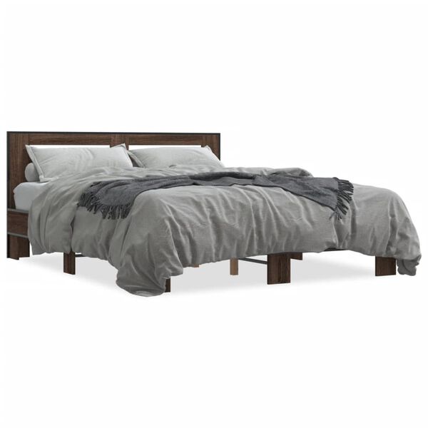 vidaXL Cadre de lit sans matelas chêne marron 150x200 cm