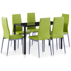 vidaXL Ensemble &agrave; d&icirc;ner 7 pcs Vert