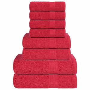 vidaXL Ensemble de serviettes FROGN 8 pcs rouge 360 g/m&sup2;