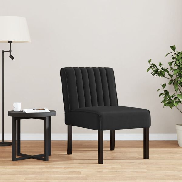 vidaXL Fauteuil sans accoudoirs noir velours