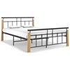 vidaXL Cadre de lit sans matelas m&eacute;tal bois de ch&ecirc;ne massif 140x200 cm