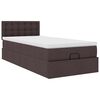vidaXL Lit ottoman avec matelas marron fonc&eacute; 90x200 cm tissu