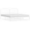 vidaXL Cadre de lit m&eacute;tal sans matelas et t&ecirc;te de lit blanc 200x200 cm