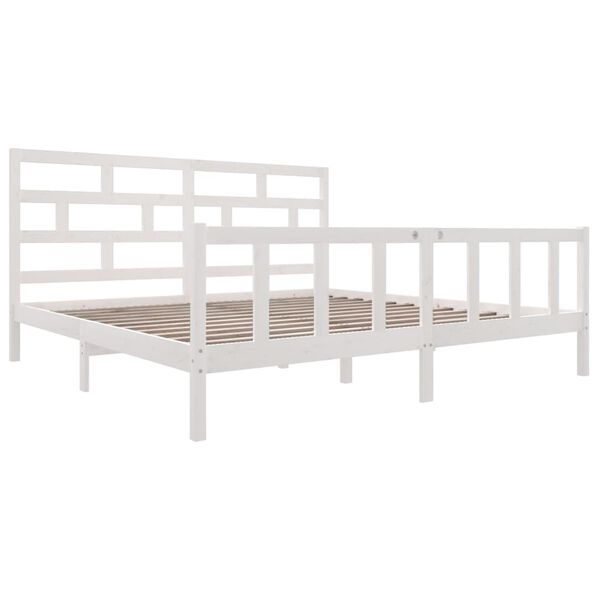 vidaXL Cadre de lit sans matelas blanc bois de pin massif