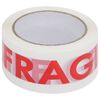 vidaXL Ruban d'emballage 12 pcs FRAGILE imprim&eacute; blanc 48 mm x 66 m