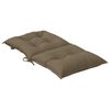 vidaXL Coussins de chaise &agrave; dossier bas lot de 2 taupe m&eacute;lang&eacute; tissu