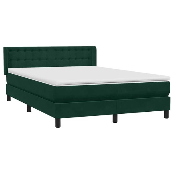 vidaXL Sommier &agrave; lattes de lit et matelas vert fonc&eacute; 160x220cm velours