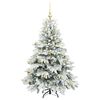 vidaXL Sapin de No&euml;l artificiel avec 150 LED Blanc 150 cm PE et PVC