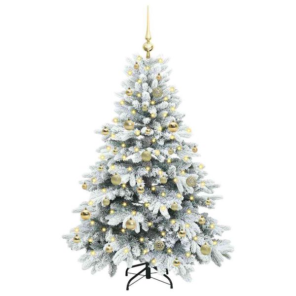 vidaXL Sapin de No&euml;l artificiel avec 150 LED Blanc 150 cm PE et PVC