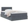 vidaXL Lit de Rangement avec matelas Gris foncé 120 x 200 cm Velours