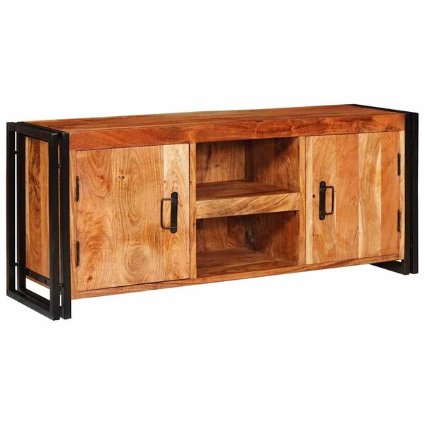 vidaXL Meuble TV Marron 120 x 33 x 50 cm Bois d'acacia massif