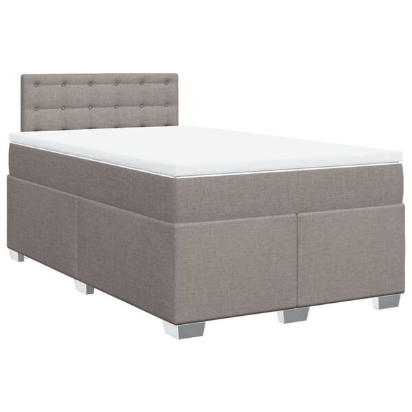 vidaXL Sommier &agrave; lattes de lit avec matelas taupe 120x190 cm tissu