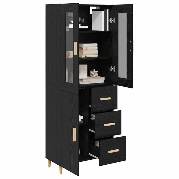 vidaXL Haut Armoire Chêne noir 69,5 x 34 x 180 cm Bois d'ingénierie
