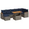 vidaXL Salon de jardin 8 pcs avec coussins gris r&eacute;sine tress&eacute;e