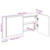 vidaXL Armoire à miroir à LED de bain chêne fumé 100x12x45 cm