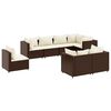 vidaXL Salon de jardin avec coussins 8 pcs marron r&eacute;sine tress&eacute;e