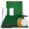 vidaXL Kit de studio photo avec &eacute;clairage toile de fond et r&eacute;flecteur
