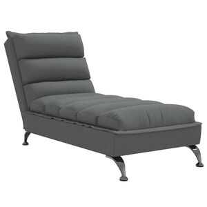 vidaXL Chaise longue avec coussins gris fonc&eacute; tissu