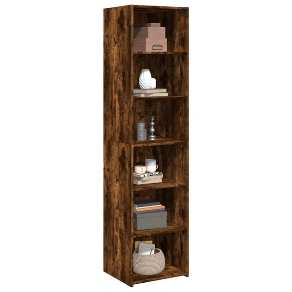 vidaXL Buffet haut ch&ecirc;ne fum&eacute; 45x41x185 cm bois d'ing&eacute;nierie