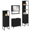 vidaXL Ensemble de mobilier de salle de bain avec &eacute;tag&egrave;re 4 pcs Noir
