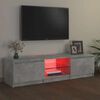 vidaXL Meuble TV avec lumières LED gris béton 140x40x36 cm