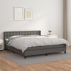 vidaXL Sommier &agrave; lattes de lit avec matelas Gris 160x200 cm Similicuir