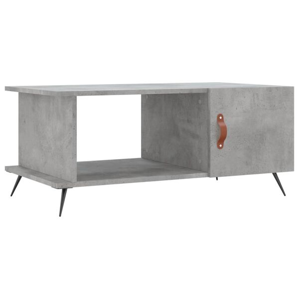 vidaXL Table basse gris b&eacute;ton 90x50x40 cm bois d'ing&eacute;nierie