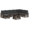 vidaXL Ensemble de canap&eacute; de jardin 9 pc Gris et Gris fonc&eacute; polyrotin