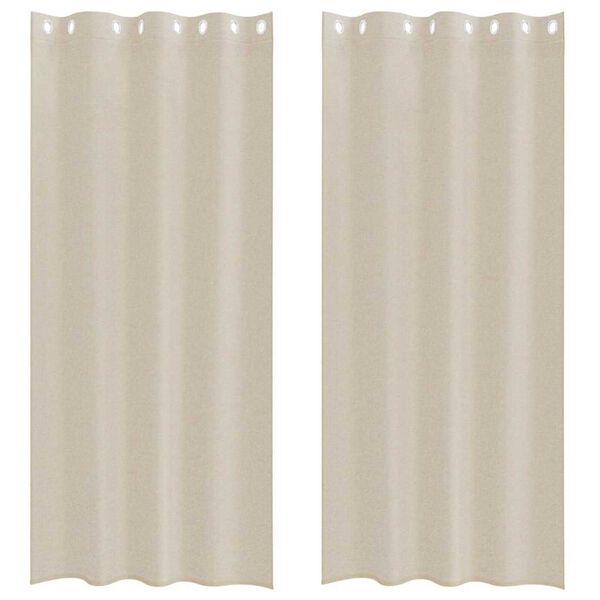 vidaXL Rideau en Voile 2 pcs Couleur sable 245 x 140 cm Polyester