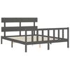 vidaXL Cadre de lit sans matelas gris bois de pin massif