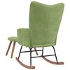 vidaXL Chaise &agrave; bascule avec repose-pied Vert clair Velours