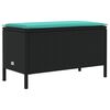 vidaXL Pouf de Jardin Noir et turquoise 80 x 38 x 42 cm Rotin PE