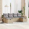 vidaXL Ensemble de canapé de jardin 6 pcs Beige et Gris clair