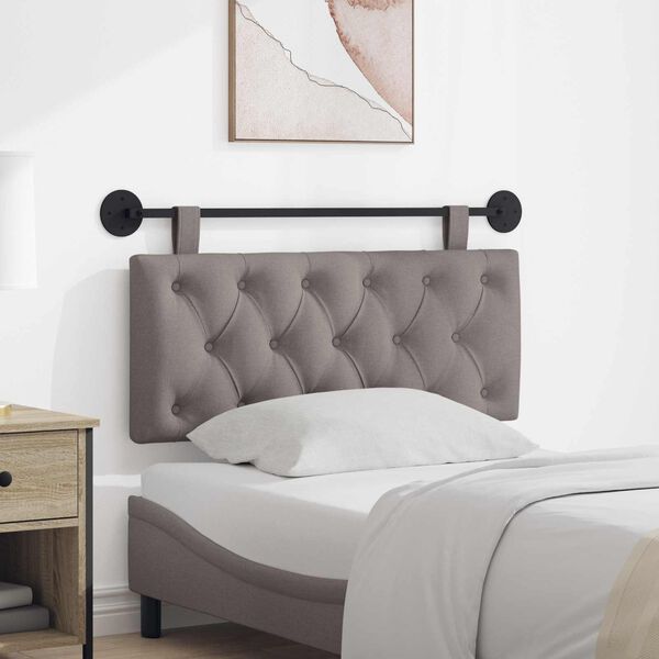 vidaXL T&ecirc;te de lit suspendue Montage mural Taupe 110 x 55 x 7 cm tissu