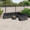 vidaXL Salon de jardin 11 pcs avec coussins noir r&eacute;sine tress&eacute;e